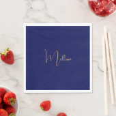 Blauer minimalistischer benutzerdefinierter Name Serviette (Beispiel)