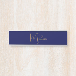 Blauer minimalistischer benutzerdefinierter Name  Türschild