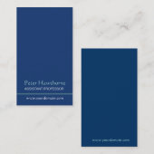 Blauer Minimalistischer minimaler schlichter Visitenkarte (Vorne/Hinten)