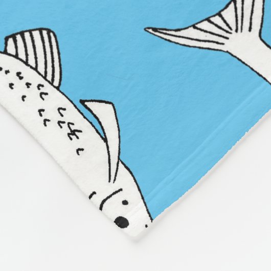 Blauer Minnow-Musterfisch Fleecedecke (Ecke)