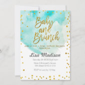 Blauer Minze Kinderdusche Einladung (Vorderseite)