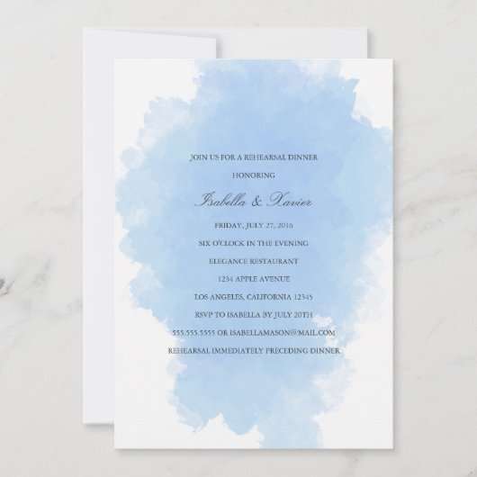 Blauer Mist | Probe - Abendessen Einladung (Vorderseite)