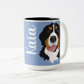 Blauer Mit Augen Berner Hund  Zweifarbige Tasse (VorderseiteRechts)