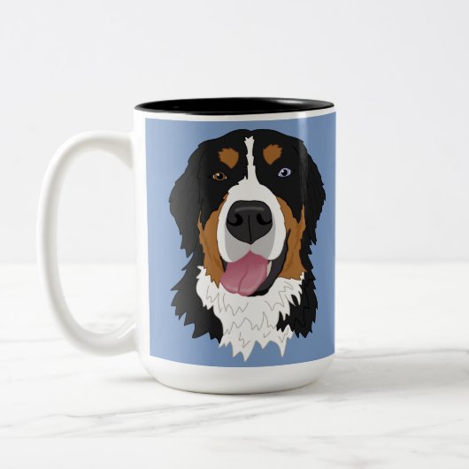 Blauer Mit Augen Berner Hund  Zweifarbige Tasse (Links)