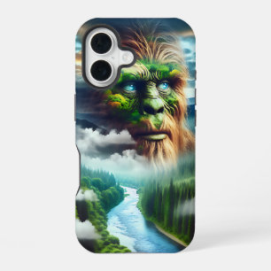 Blauer Mit Augen Bigfoot im Gebirge iPhone 16 Hülle
