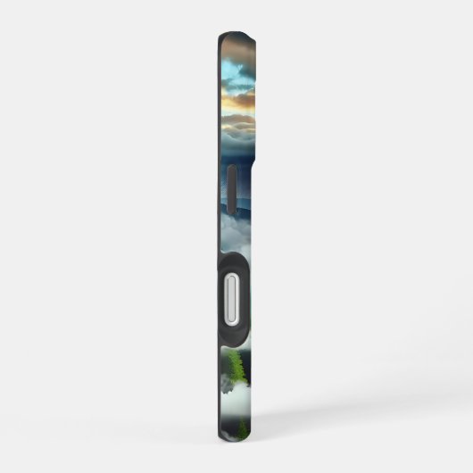 Blauer Mit Augen Bigfoot im Gebirge iPhone 16 Hülle (Rechte Seite)