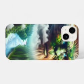 Blauer Mit Augen Bigfoot im Gebirge iPhone Hülle (Rückseite (Horizontal))