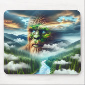 Blauer Mit Augen Bigfoot im Gebirge Mousepad (Vorne)