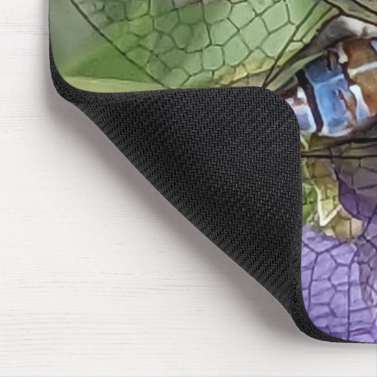 Blauer Mit Augen Darner Dragonfly auf der Blume Mousepad (Ecke)