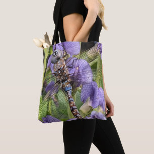 Blauer Mit Augen Darner Dragonfly auf der Blume Tasche