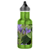 Blauer Mit Augen Darner Dragonfly auf Purple Flowe Edelstahlflasche (Rechts)