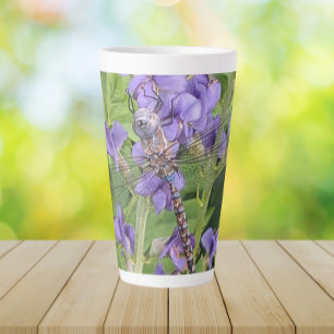 Blauer Mit Augen Darner Dragonfly auf Purple Flowe Milchtasse