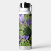 Blauer Mit Augen Darner Dragonfly auf Purple Flowe Trinkflasche (Hinten)