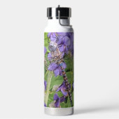 Blauer Mit Augen Darner Dragonfly auf Purple Flowe Trinkflasche (Links)