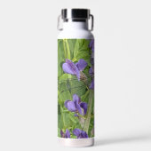 Blauer Mit Augen Darner Dragonfly auf Purple Flowe Trinkflasche (Vorne)