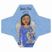 Blauer Mit Augen Engel auf der Cloud Holding White Fußball (Flach)