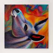 Blauer mit Augen Esel Puzzle (Horizontal)