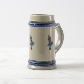 Blauer mit Augen Flachs Bierglas (VorderseiteRechts)