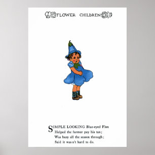 Blauer mit Augen Flachs Poster