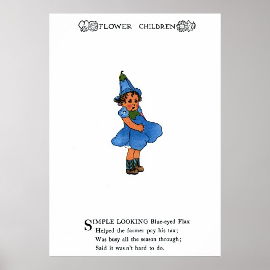 Blauer mit Augen Flachs Poster (Vorne)