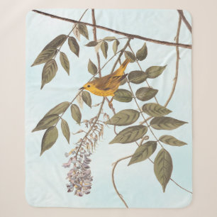 Blauer Mit Augen Gelber Audubon-Vogel auf Wisteria Sherpadecke