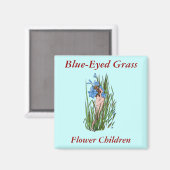 Blauer Mit Augen Gras Magnet (Vorderseite/Rückseite)