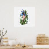 Blauer Mit Augen Gras Poster (Küche)