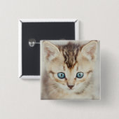 Blauer mit Augen Kitty Button (Vorne & Hinten)