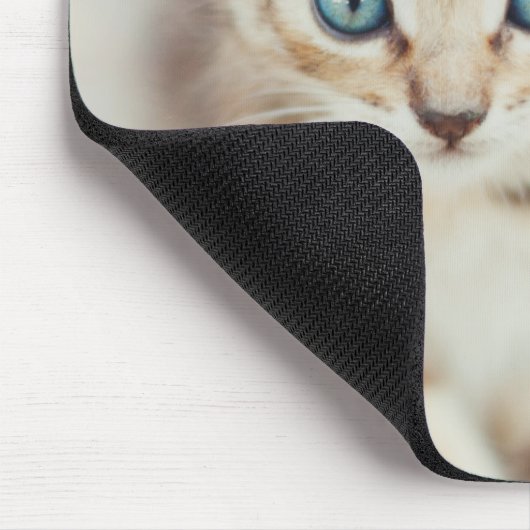 Blauer mit Augen Kitty Mousepad (Ecke)