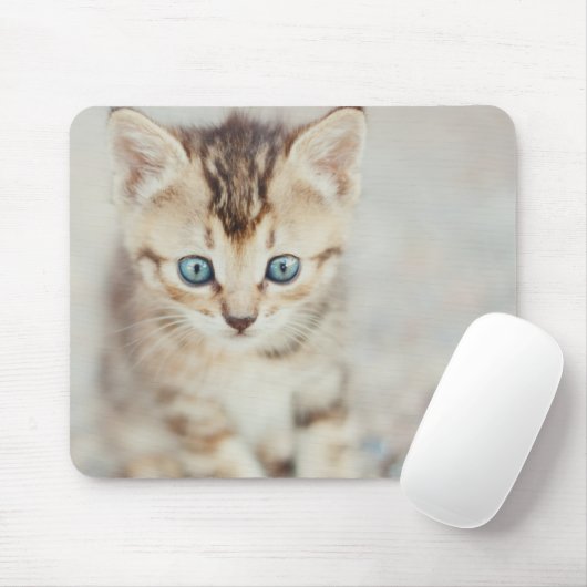 Blauer mit Augen Kitty Mousepad (Mit Mouse)