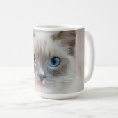 Blauer Mit Augen Ragdoll Kaffeetasse (VorderseiteRechts)