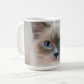 Blauer Mit Augen Ragdoll Kaffeetasse (Vorderseite Links)