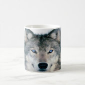 Blauer mit Augen Wolf Kaffeetasse (Mittel)