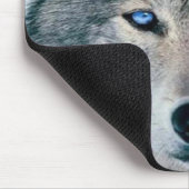 Blauer mit Augen Wolf Mousepad (Ecke)