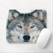 Blauer mit Augen Wolf Mousepad (Mit Mouse)