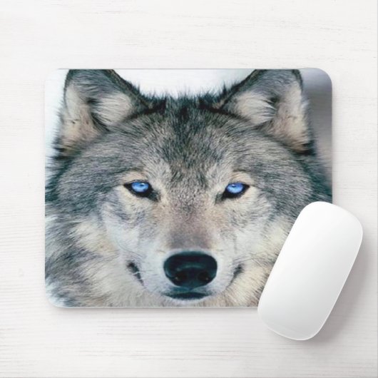 Blauer mit Augen Wolf Mousepad (Mit Mouse)