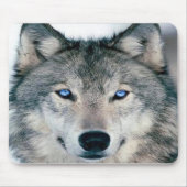 Blauer mit Augen Wolf Mousepad (Vorne)