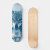 Blauer mit Augen Wolf Skateboard (Vorderseite)