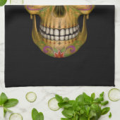 Blauer Mit Augen Zucker Schädel Untot Zombie Handt Geschirrtuch (Gefaltet)