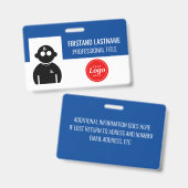 Blauer Mitarbeiter Ausweis (Vorder- & Rückseite)