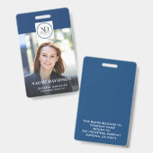 Blauer Mitarbeiter-Fotoausweis Firmenabzeichen Ausweis (Vorder- & Rückseite)