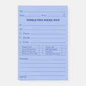 Blauer Mitteilungs-Posten ist es Post-it Klebezettel (Vorderseite)