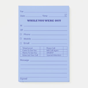 Blauer Mitteilungs-Posten ist es Post-it Klebezettel