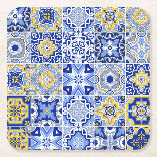 Blauer Mittelmeeranbau und Zitrusfrüchte Rechteckiger Pappuntersetzer (Vorderseite)