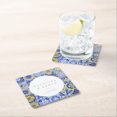 Blauer Mittelmeeranbau und Zitrusfrüchte Rechteckiger Pappuntersetzer (Vor Ort)