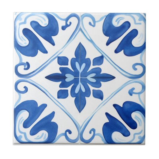 Blauer Mittelmeerraum Fliese (Vorderseite)