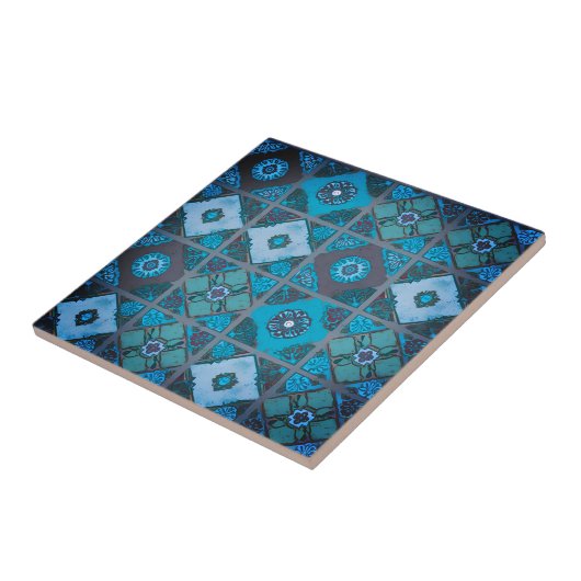 Blauer Mittelmeerraum Keramik Tile Fliese (Seite)