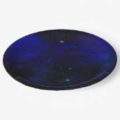Blauer Mitternachtshimmel mit Sternen Pappteller (Schrägansicht)