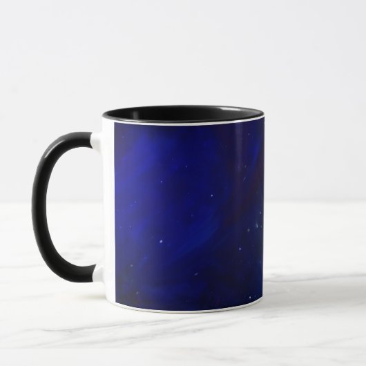 Blauer Mitternachtshimmel mit Sternen Tasse (Links)