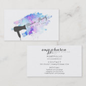 blauer, moderner Friseursalon, glänzender, blauer Visitenkarte (Vorne/Hinten)